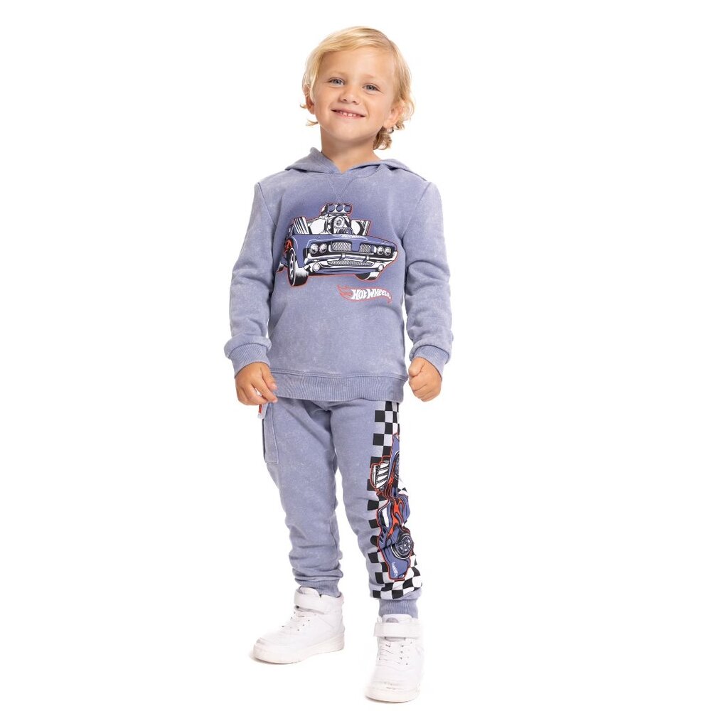 Hot Wheels Toddler Boys Hooded Graphic Sweatshirt and Jogger Pants Set 12M
